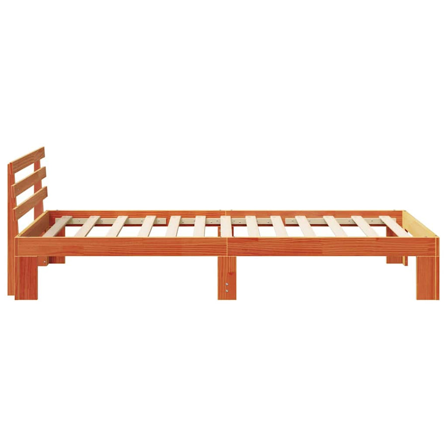 Bedframe met hoofdeinde Wasbruin 80 x 200 cm Massief grenenhout
