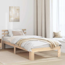 Bedframe met hoofdeinde Naturel 90 x 190 cm Massief grenenhout