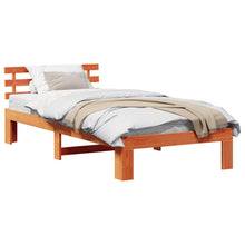 Bedframe met hoofdeinde Wasbruin 90 x 190 cm Massief grenenhout