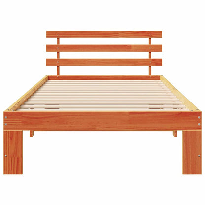 Bedframe met hoofdeinde Wasbruin 90 x 190 cm Massief grenenhout