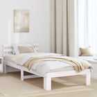 Bed Frame with Headboard White 75 x 190 cm Solid Pine
