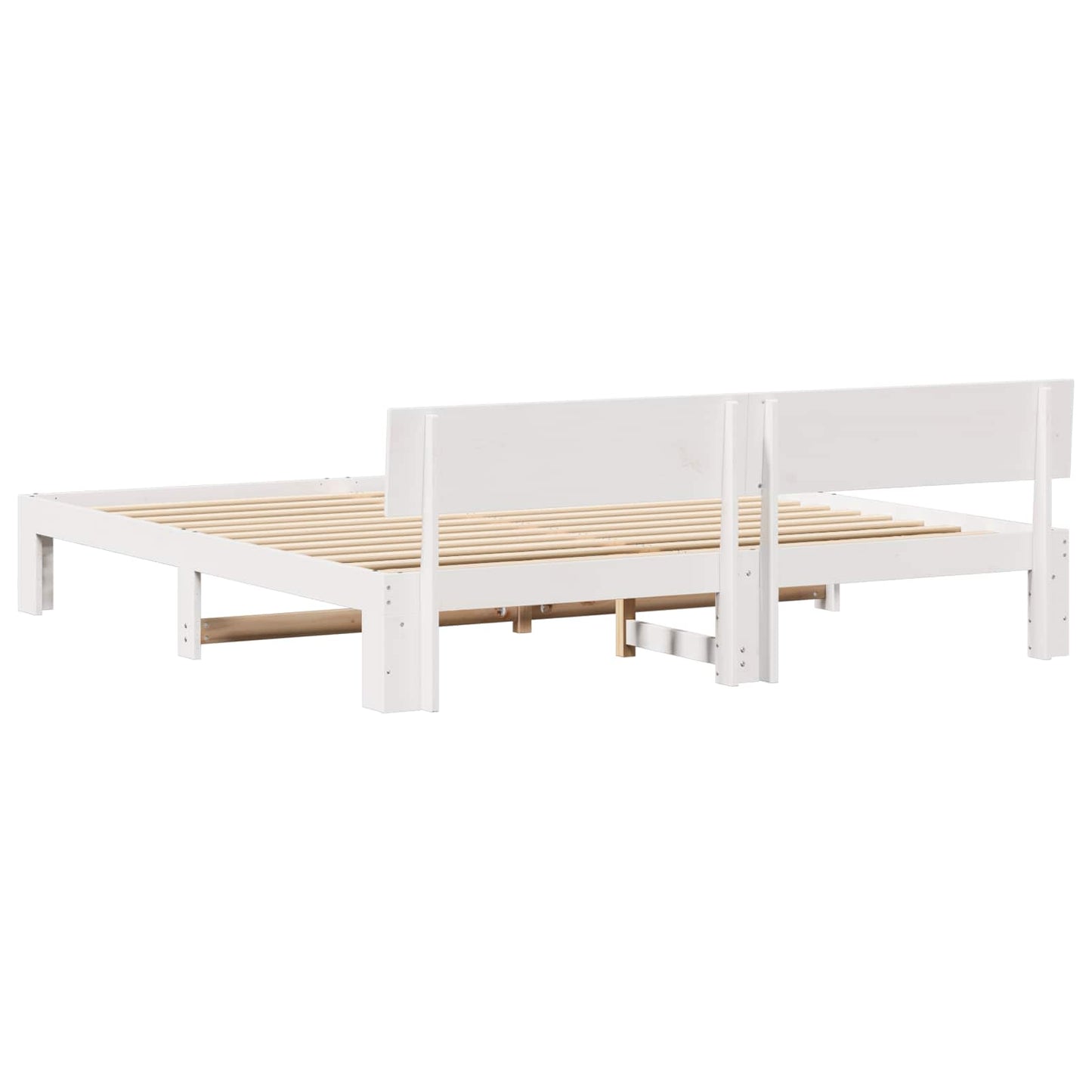 Bedframe met hoofdeinde Wit 180 x 200 cm Massief grenenhout
