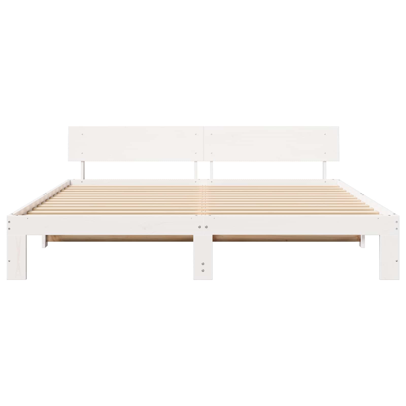 Bedframe met hoofdeinde Wit 180 x 200 cm Massief grenenhout