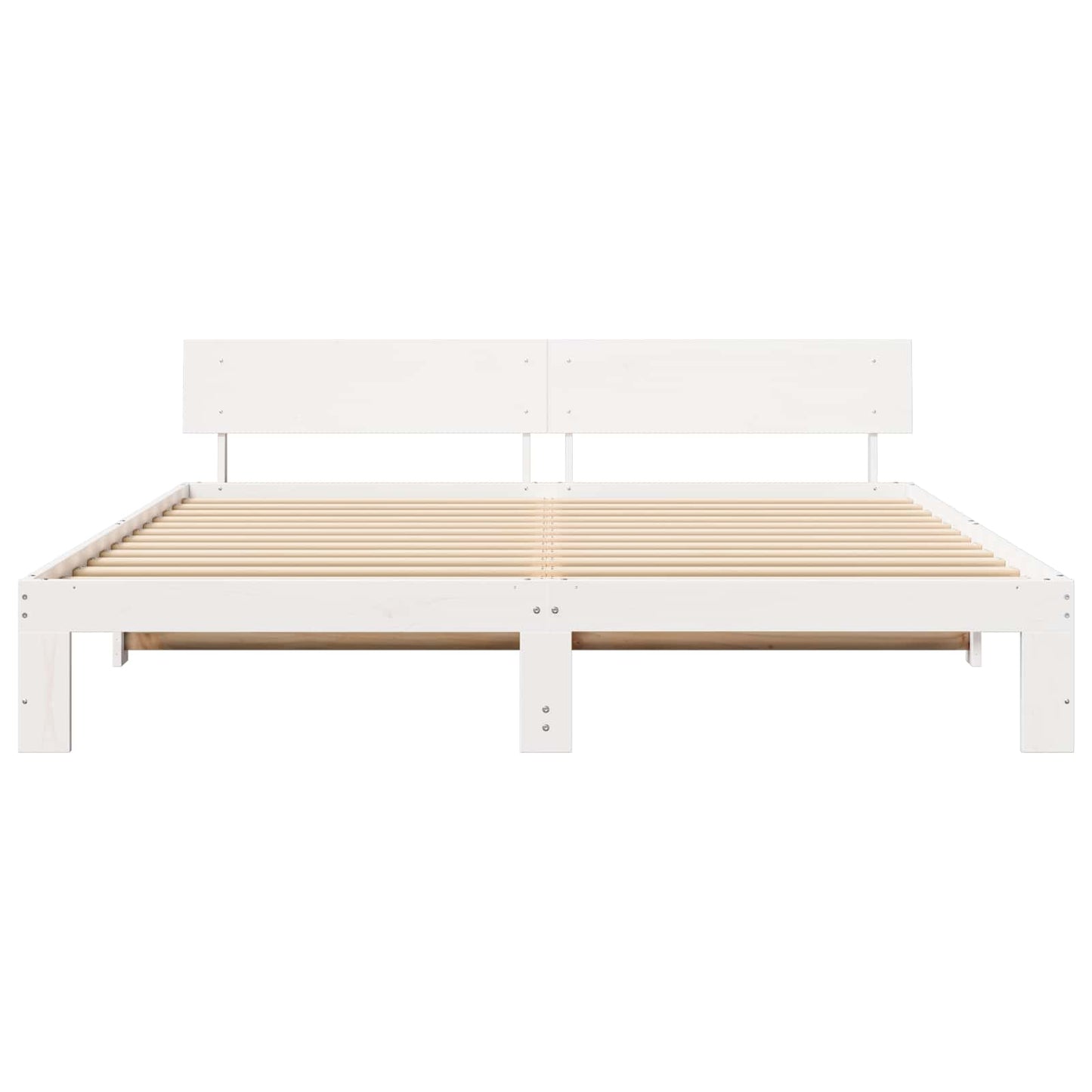 Bedframe met hoofdeinde Wit 180 x 200 cm Massief grenenhout