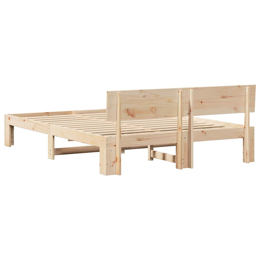 Bedframe met hoofdeinde Naturel 160 x 200 cm Massief grenenhout