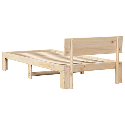 Bedframe met hoofdbord 75x190 cm van massief grenenhout