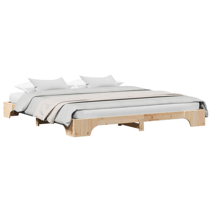 Bedframe Naturel 200 x 200 cm Massief grenenhout