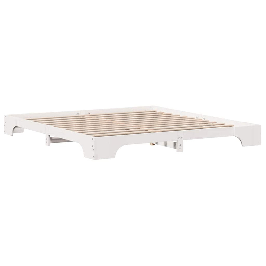 Bedframe Wit 200 x 200 cm Massief grenenhout