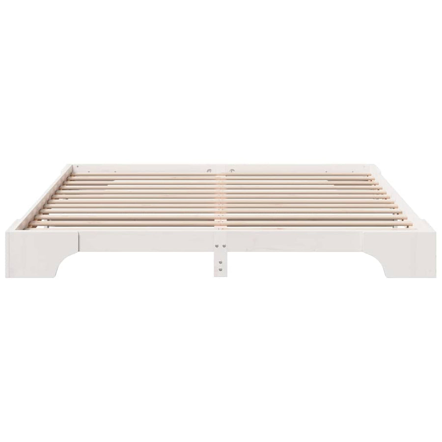Bedframe Wit 200 x 200 cm Massief grenenhout