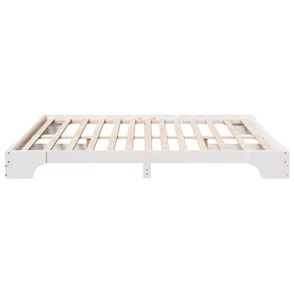 Bedframe Wit 200 x 200 cm Massief grenenhout