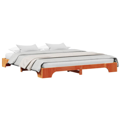 Bedframe Wasbruin 200 x 200 cm Massief grenenhout