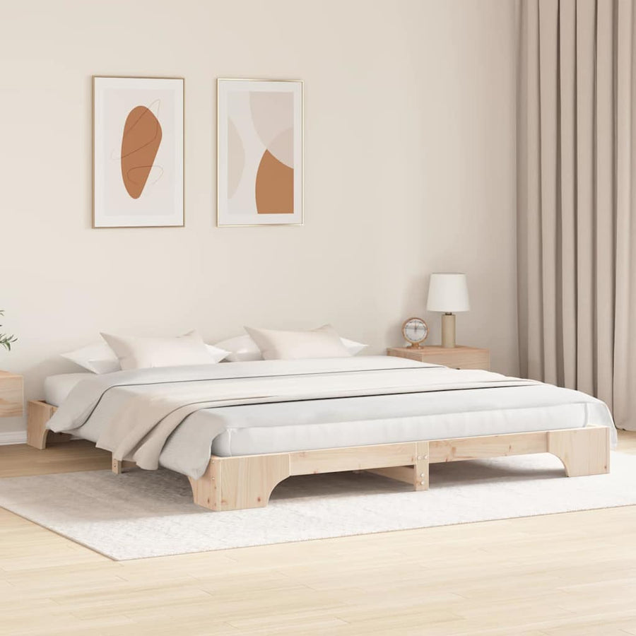 Bedframe Naturel 180 x 200 cm Massief grenenhout