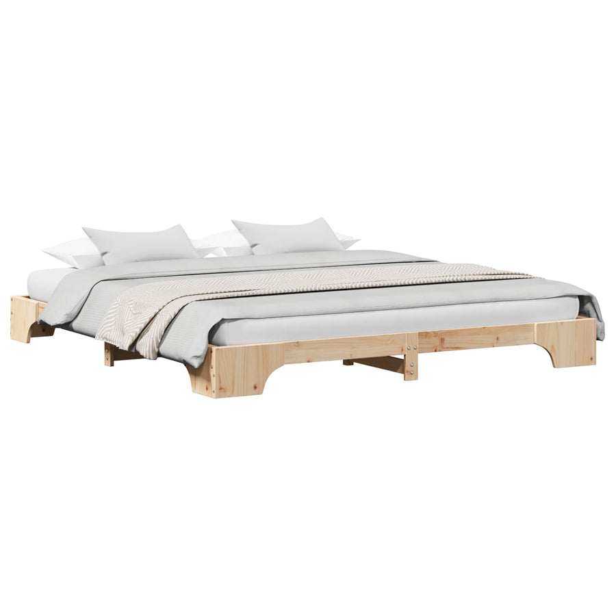 Bedframe Naturel 180 x 200 cm Massief grenenhout