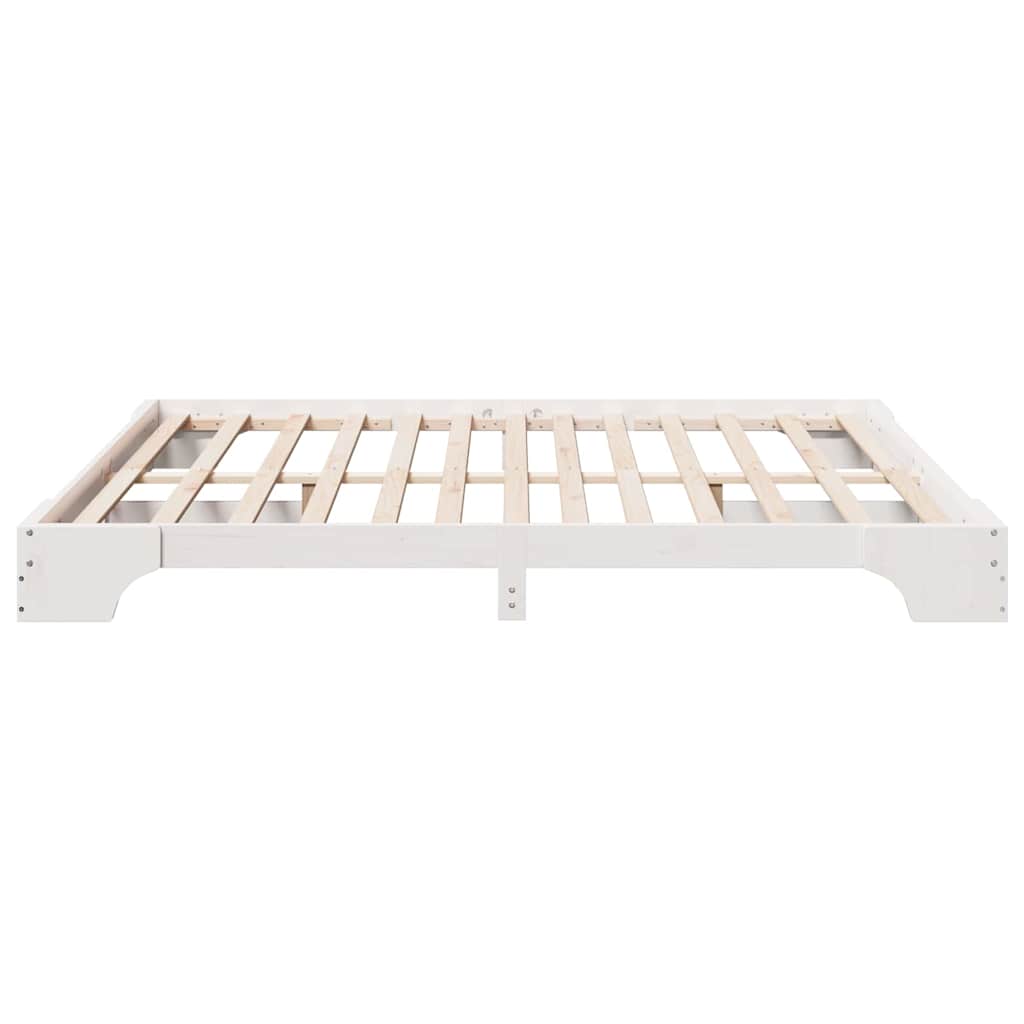 Bedframe Wit 180 x 200 cm Massief grenenhout