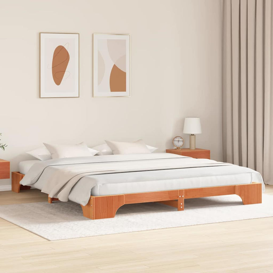 Bedframe Wasbruin 180 x 200 cm Massief grenenhout