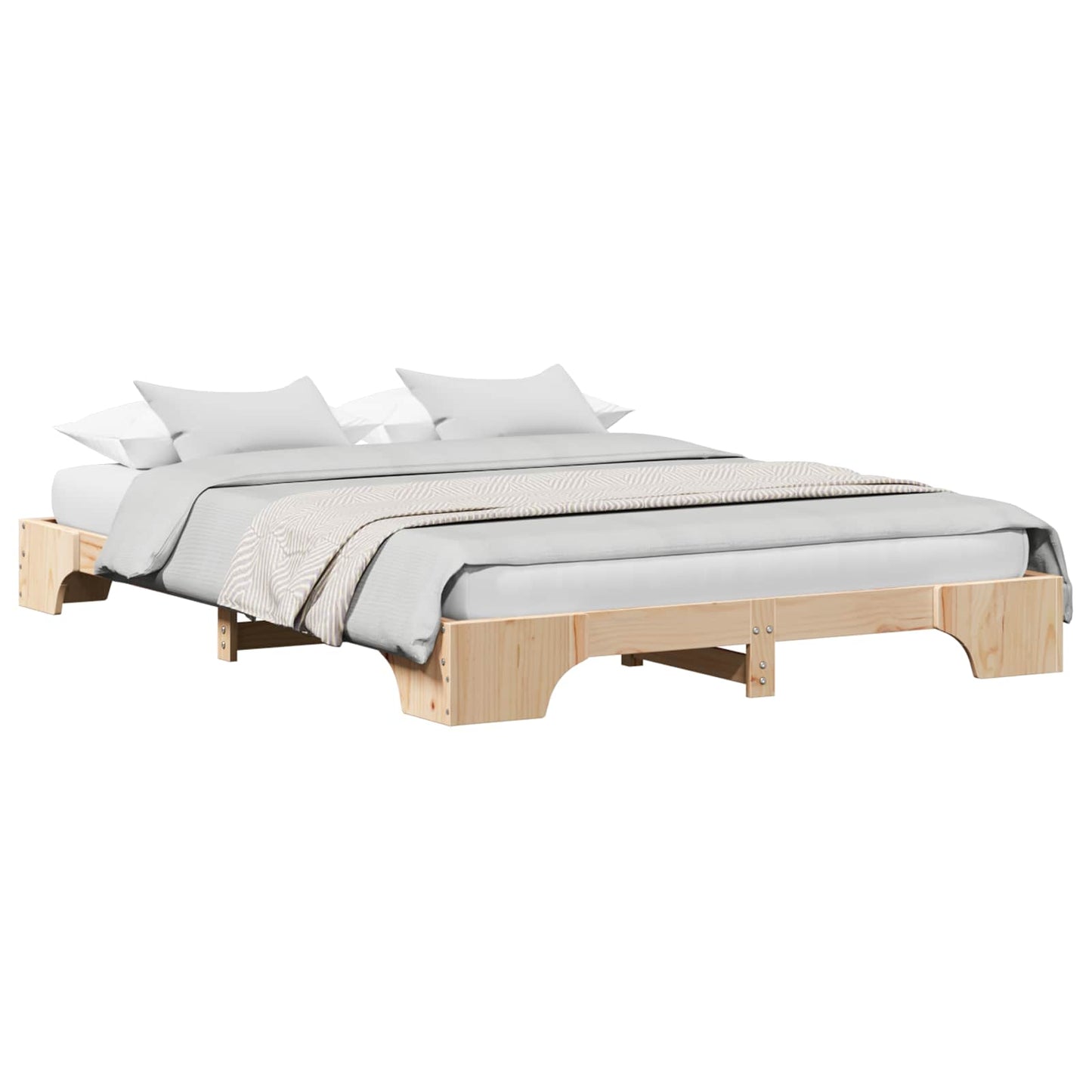 Bedframe Naturel 160 x 200 cm Massief grenenhout
