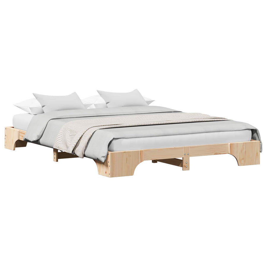 Bedframe Naturel 160 x 200 cm Massief grenenhout