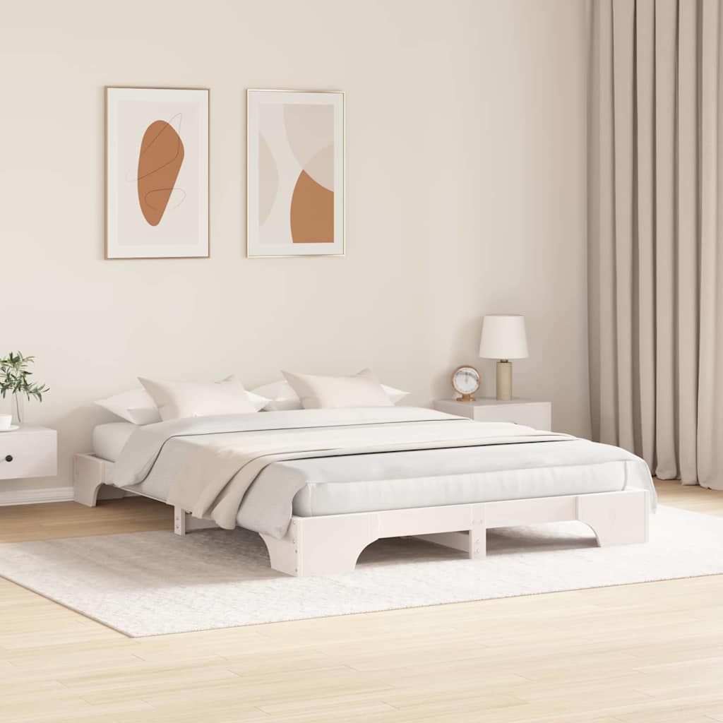 Wit Bedframe 160x200 cm van Massief Grenenhout
