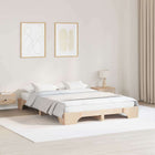 Bed Frame Natural 140 x 200 cm Solid Pine Wood