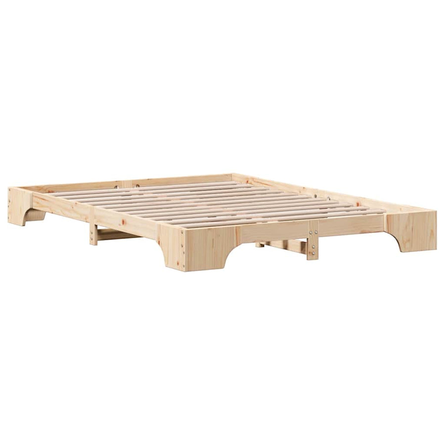 Bedframe Naturel 140 x 200 cm Massief grenenhout