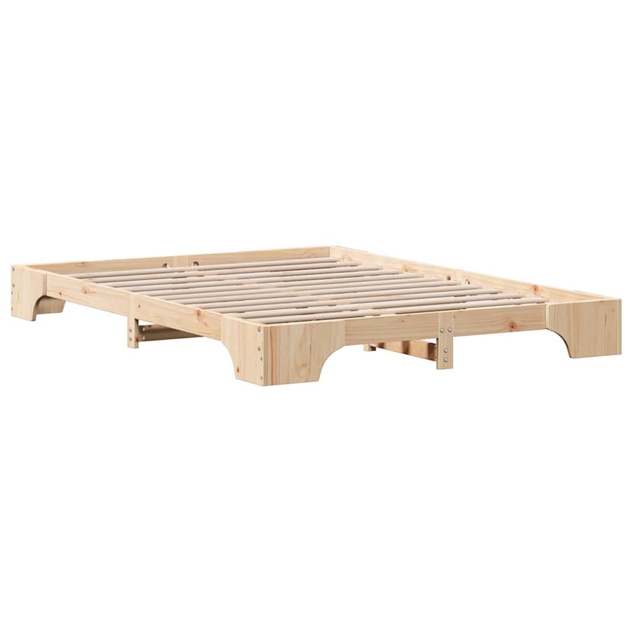 Bedframe Naturel 140 x 200 cm Massief grenenhout