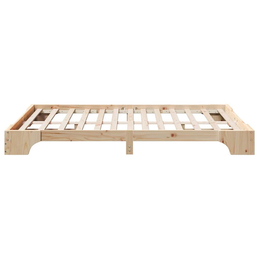 Bedframe Naturel 140 x 200 cm Massief grenenhout