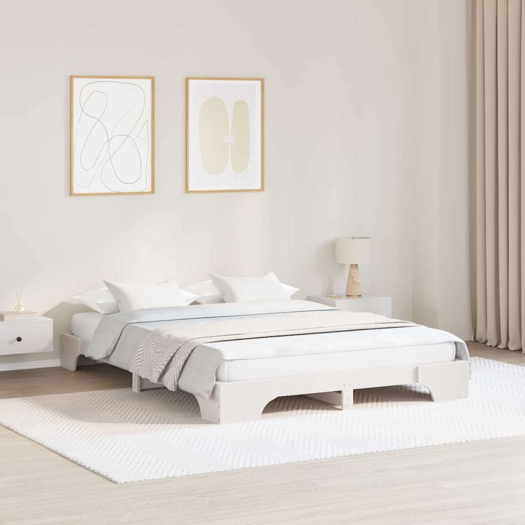 Bedframe Wit 140 x 200 cm Massief grenenhout