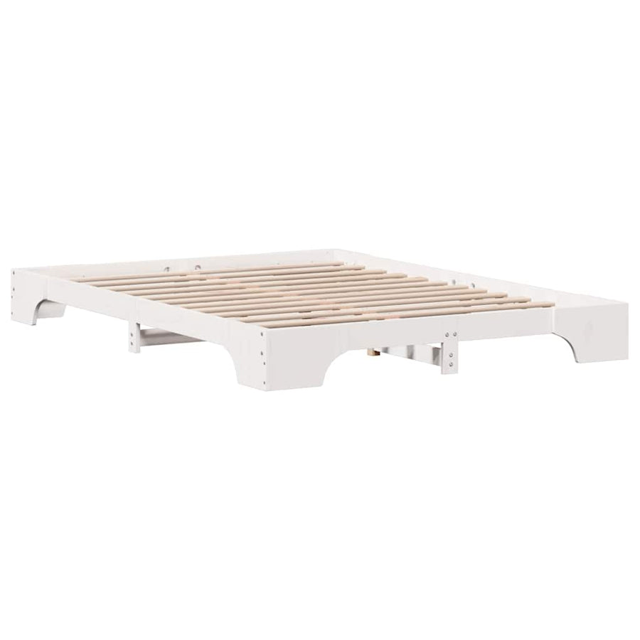 Bedframe Wit 140 x 200 cm Massief grenenhout