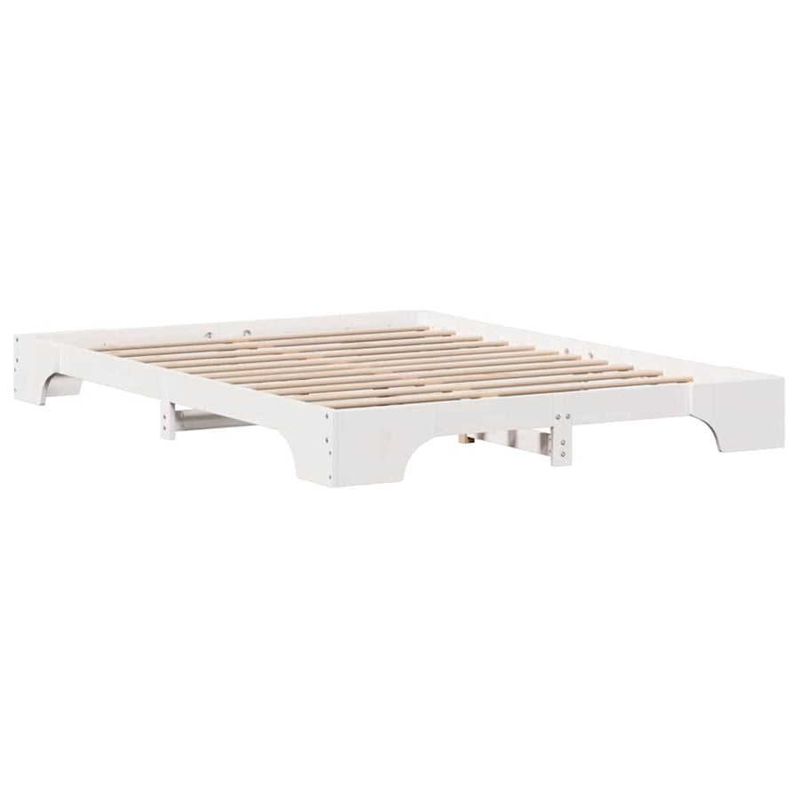 Bedframe Wit 140 x 200 cm Massief grenenhout