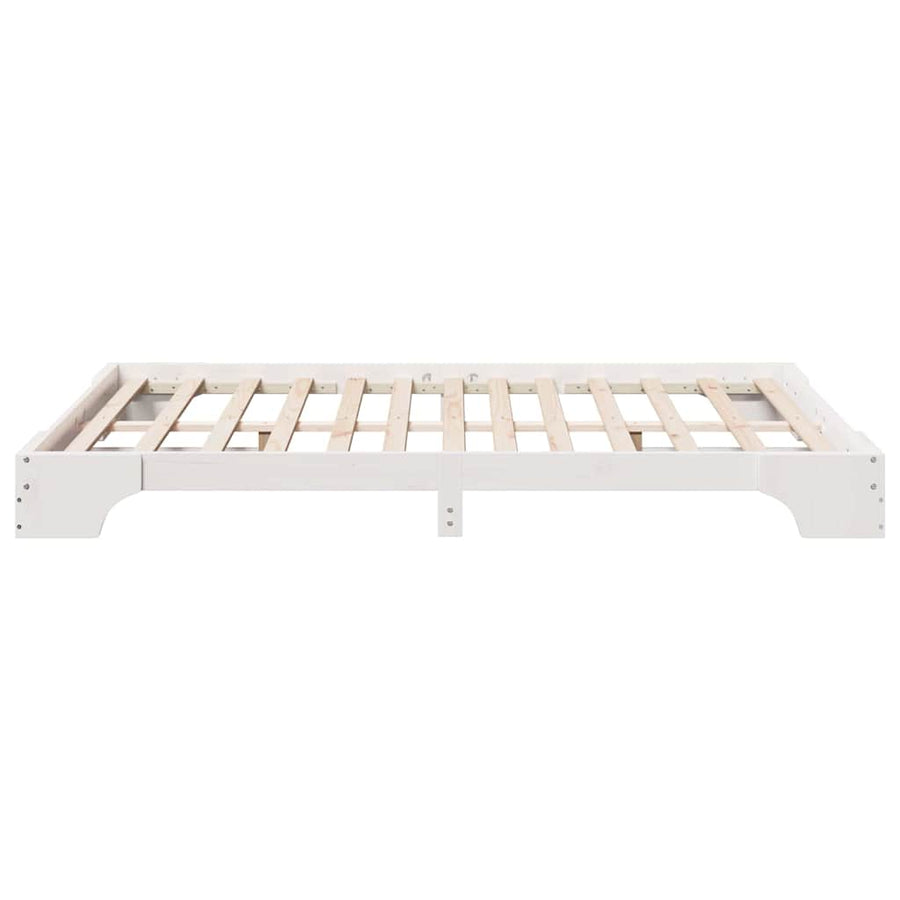 Bedframe Wit 140 x 200 cm Massief grenenhout