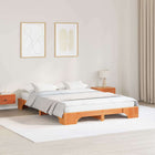 Bed Frame Waxed Brown 140 x 200 cm Solid Pine Wood