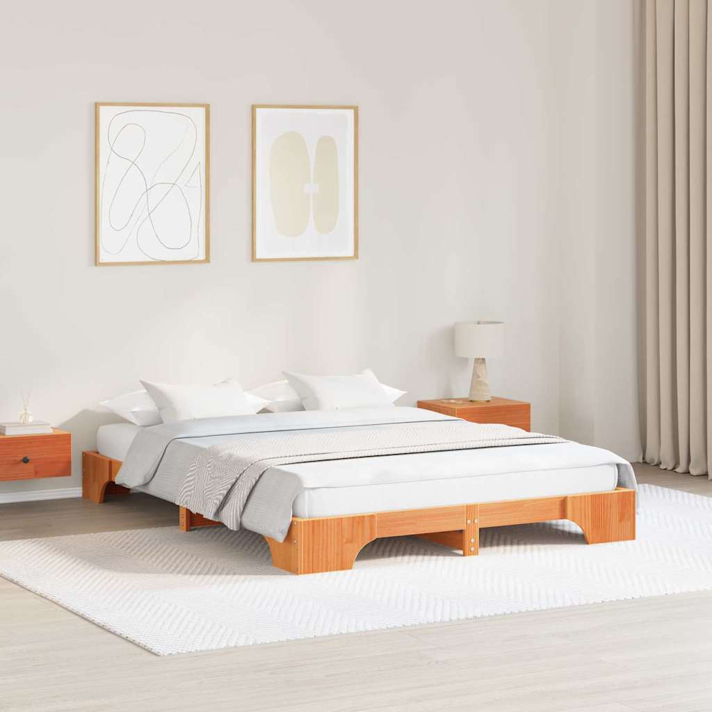 Bedframe Wasbruin 140 x 200 cm Massief grenenhout