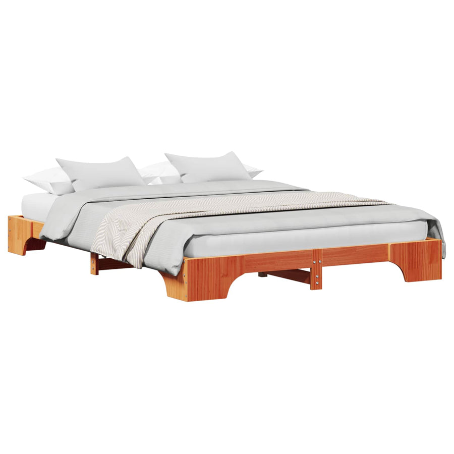 Bedframe Wasbruin 140 x 200 cm Massief grenenhout