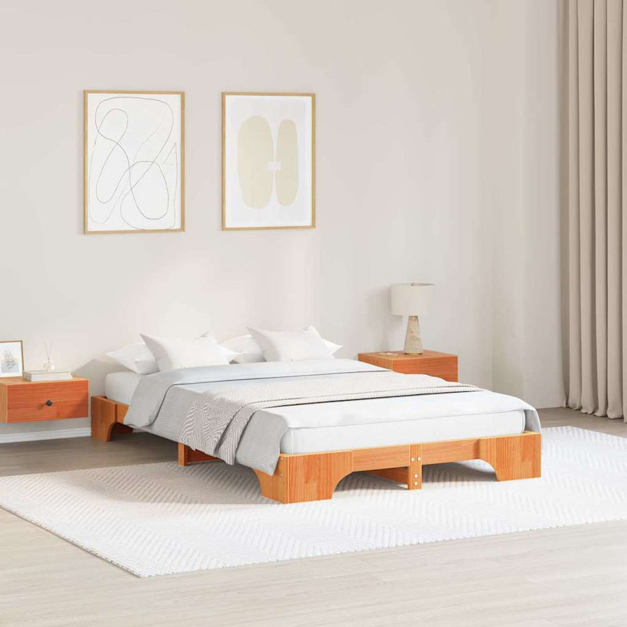 Bedframe Wasbruin 120 x 200 cm Massief grenenhout