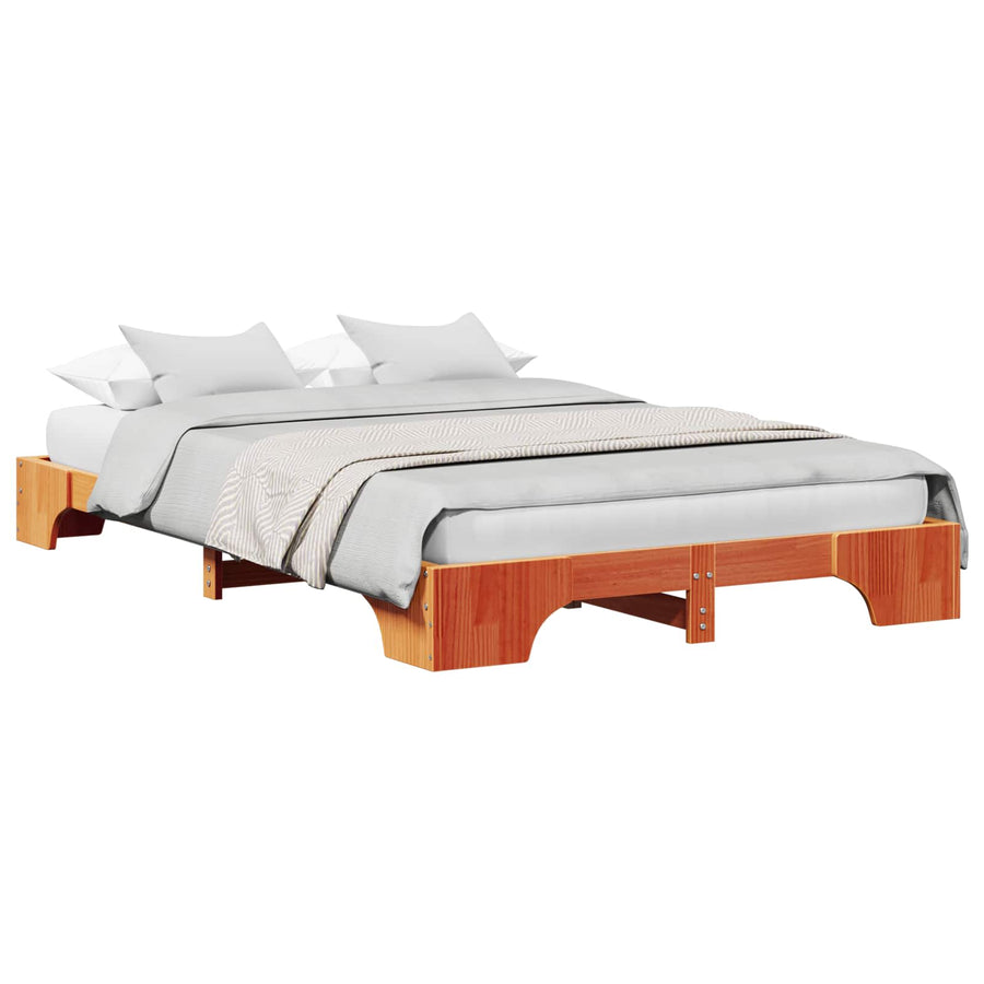 Bedframe Wasbruin 120 x 200 cm Massief grenenhout