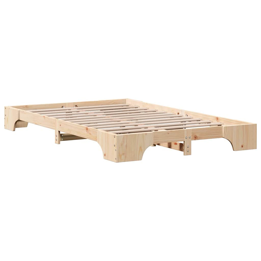 Bedframe Naturel 140 x 190 cm Massief grenenhout