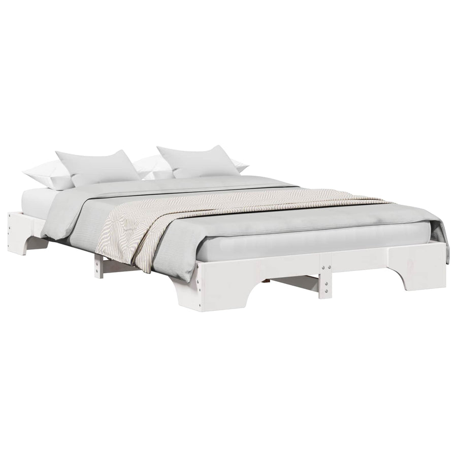 Bedframe Wit 140 x 190 cm Massief grenenhout