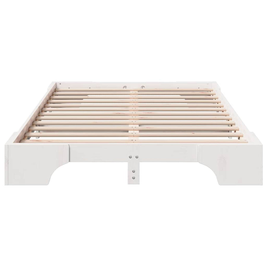 Bedframe Wit 140 x 190 cm Massief grenenhout