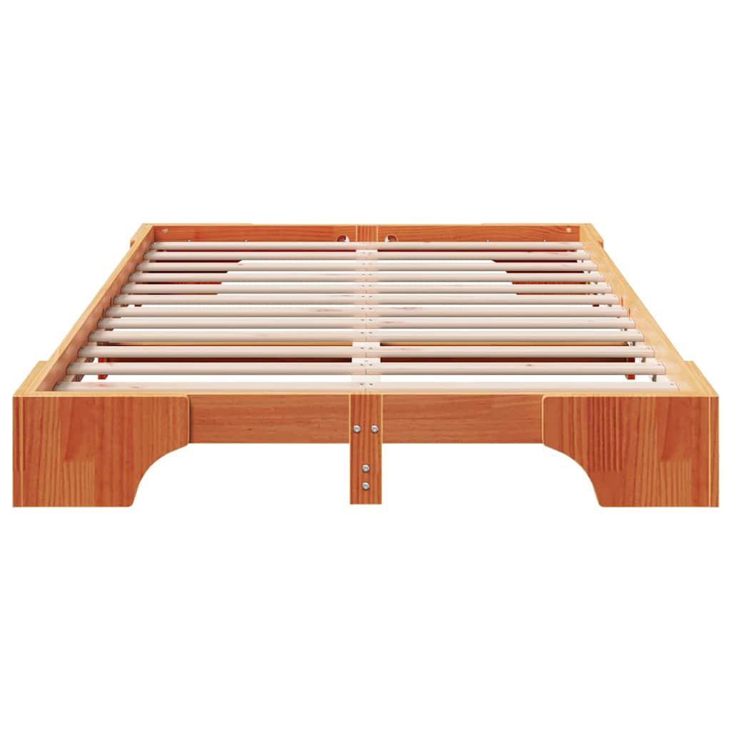 Bedframe Wasbruin 140 x 190 cm Massief grenenhout