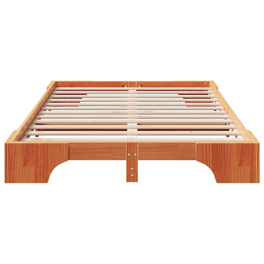 Bedframe Wasbruin 140 x 190 cm Massief grenenhout