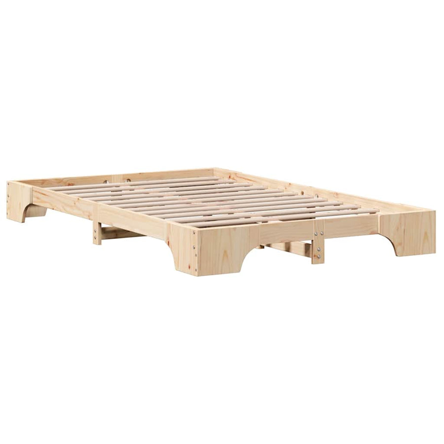 Bedframe Naturel 135 x 190 cm Massief grenenhout