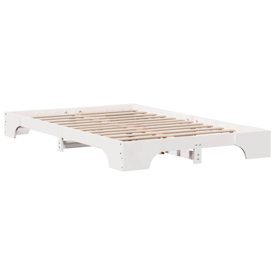 Bedframe Wit 135 x 190 cm Massief grenenhout
