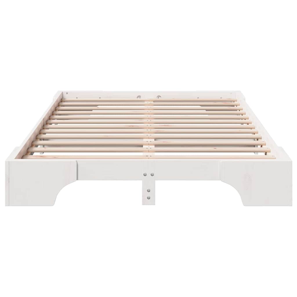 Bedframe Wit 135 x 190 cm Massief grenenhout