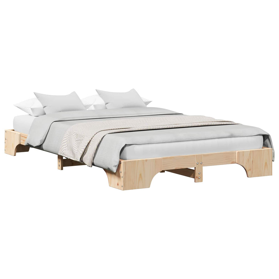 Bedframe Naturel 120 x 190 cm Massief grenenhout