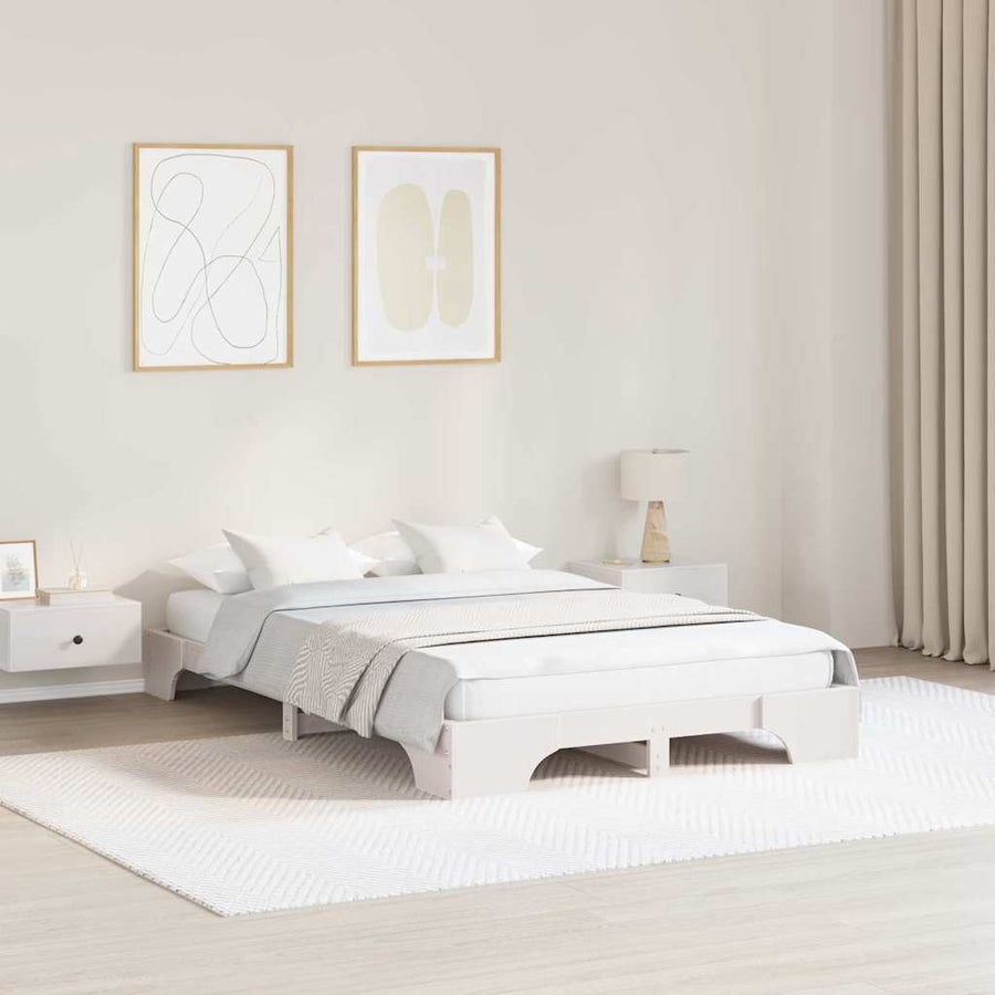 Bedframe Wit 120 x 190 cm Massief grenenhout