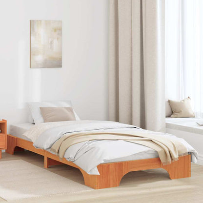 Bed Frame Wasbruin 100x200 cm Massief Grenenhout