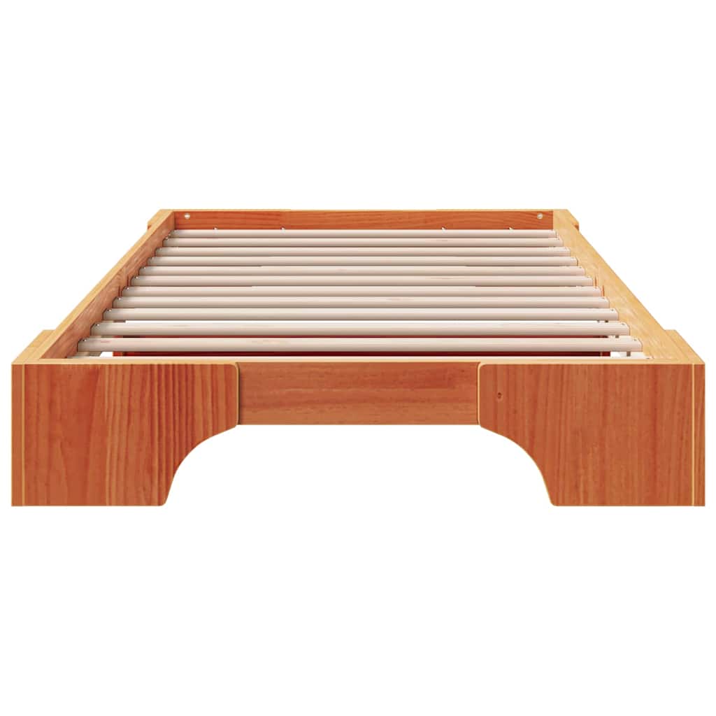 Bed Frame Wasbruin 100x200 cm Massief Grenenhout