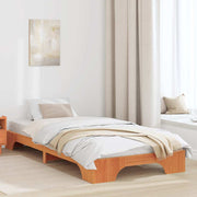 Bedframe massief grenenhout 90x200 cm wasbruin