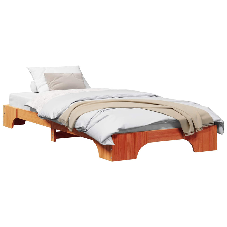 Bedframe Wasbruin 90 x 200 cm Massief grenenhout