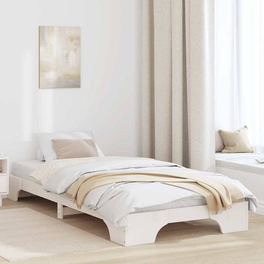 Bedframe Wit 80 x 200 cm Massief grenenhout